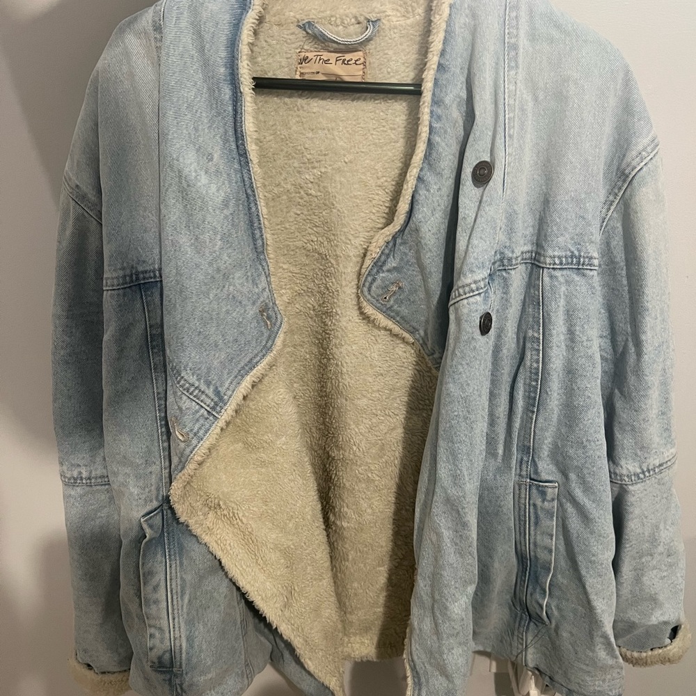 We the free (free people) fur lined denim jacket